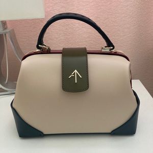 Manu Atelier Frame Combo Leather Crossbody Bag